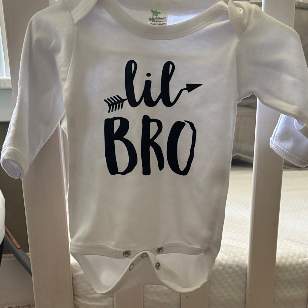 Lil Bro White Baby Onesie
